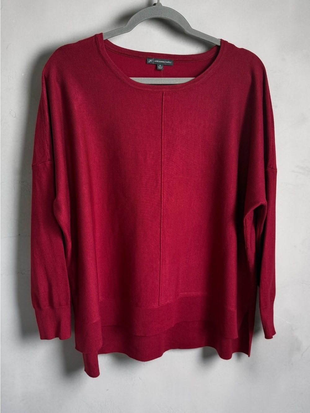 Adrienna Papell Red Cozy Knit Sweater